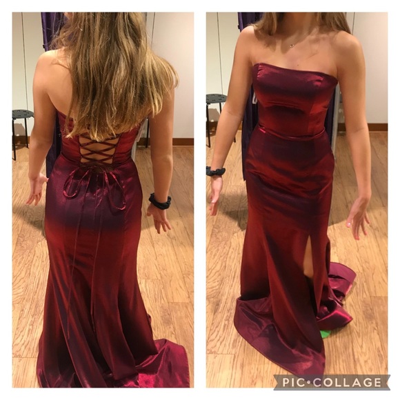Sherri Hill Prom Dress, style 52691 in Wine - Picture 5 of 5